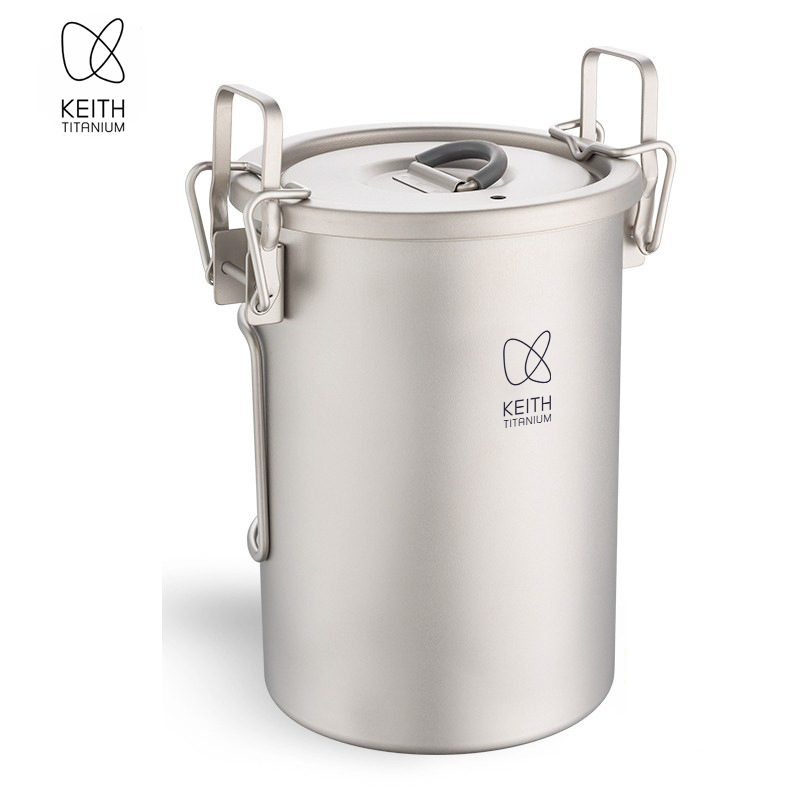 Camping Cooking Can - KEITH Saf Titanyum Pirinç Pişirici, 900ml