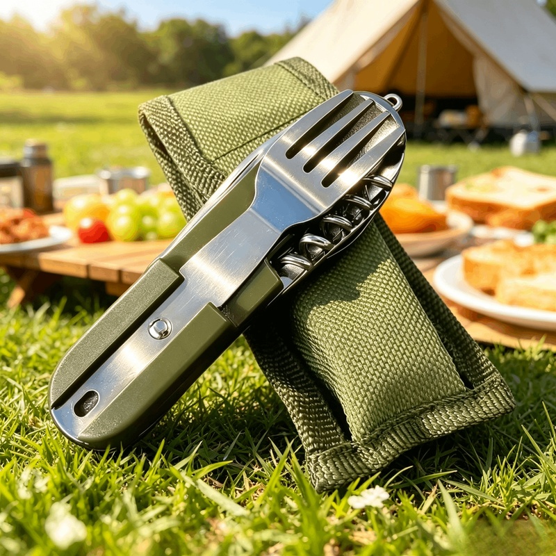 Camping Cooking Set Stainless Steel - Paslanmaz Çelik 7'si 1 Arada Kamp