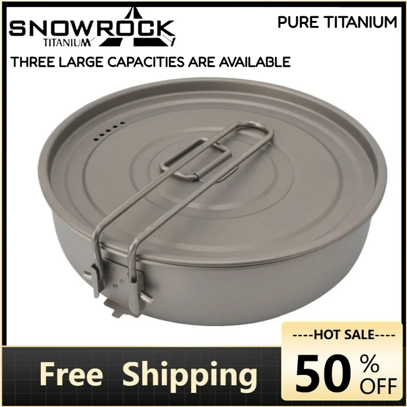 Camping Cooking Set 2 Person - SNOWROCK Titanyum Tava, Paslanmaz Çelik Katlanır