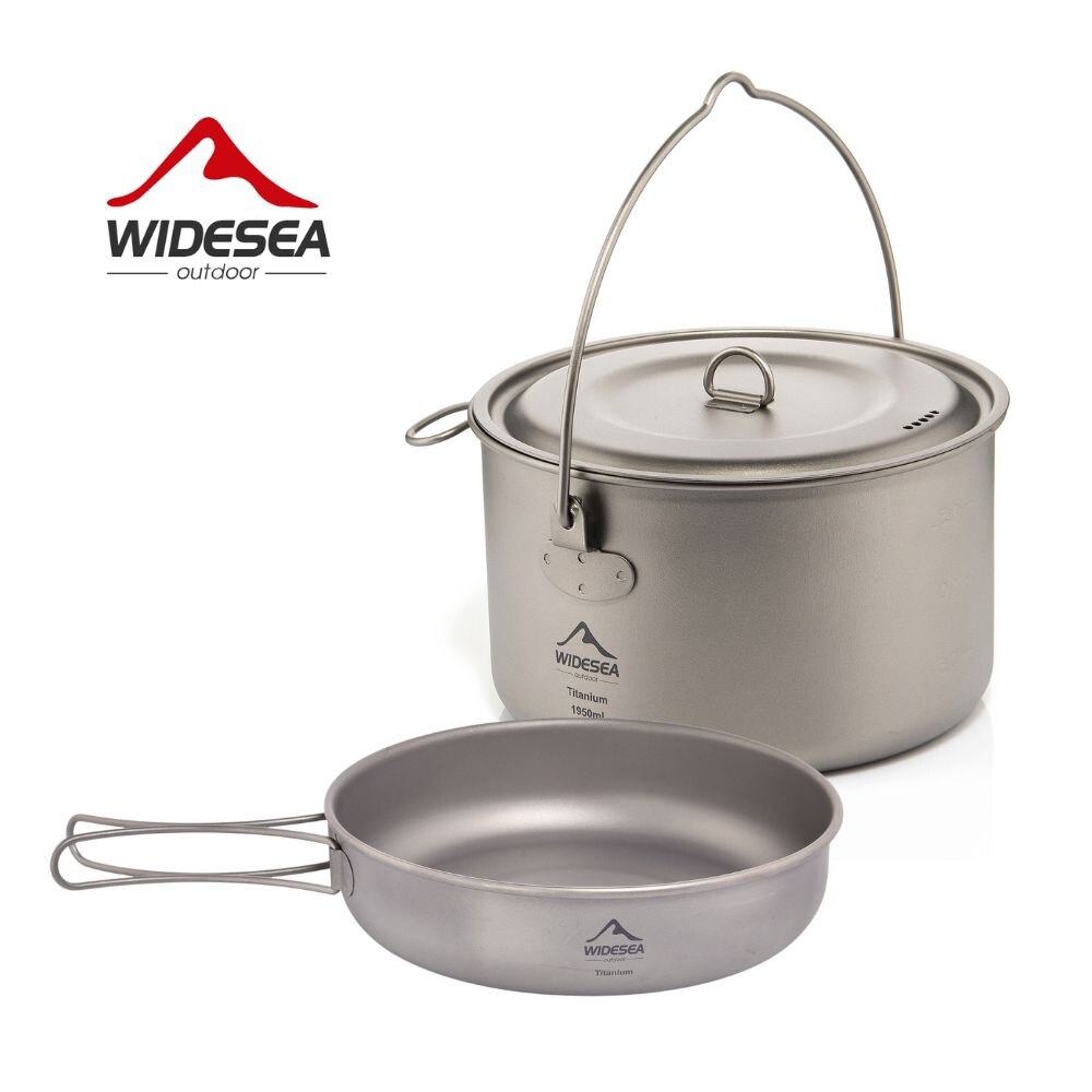 Camping Cooking Frying Pan - Widesea kamp sofra titanyum tencere seti