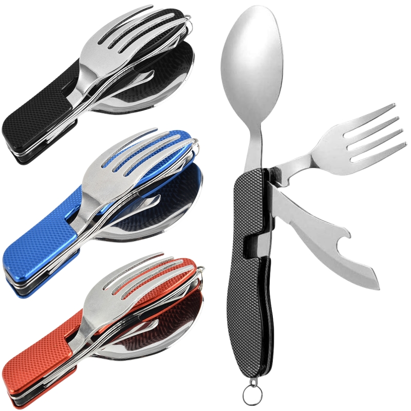 Camping Cooking Set Stainless Steel - 4 in1 Katlanabilir Kamp Gereçler Seti