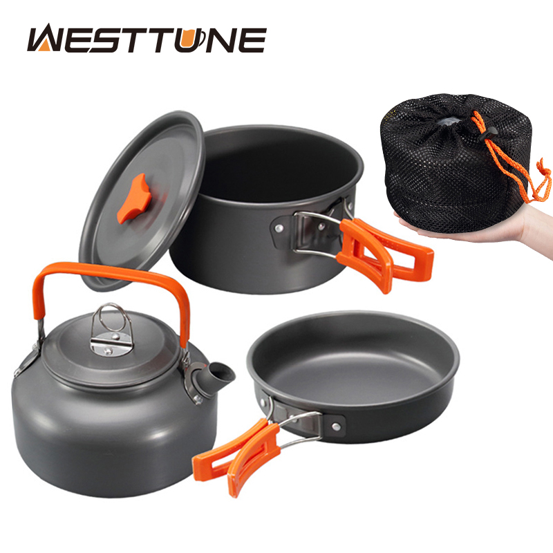Camping Cooking Utensil Set - WESTTUNE Kamp Tencere Seti Alüminyum Açık