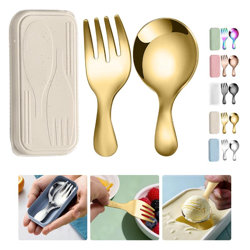 Camping Cooking Set Stainless Steel - Paslanmaz Çelik Sofra Seti Kaşık Çatal