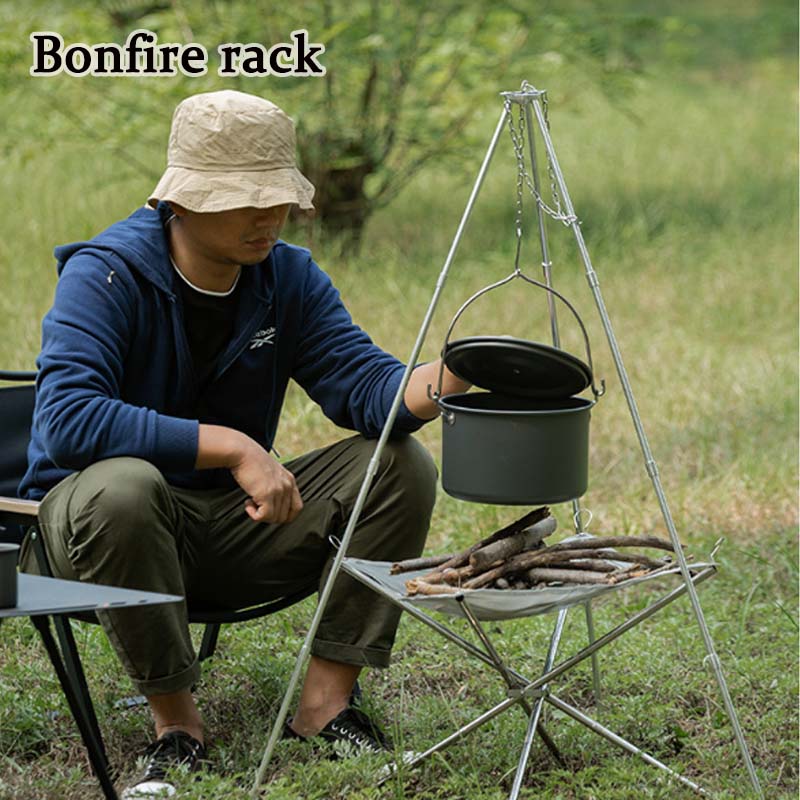 Camping Cooking Multi Tool - Kamp Bonfire Tripod taşınabilir üçgen destek