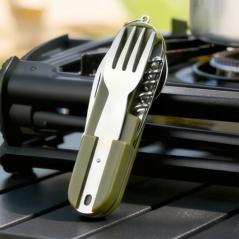 Camping Cooking Set Stainless Steel - Yeni Paslanmaz Çelik 7In1 Kamp Çatal