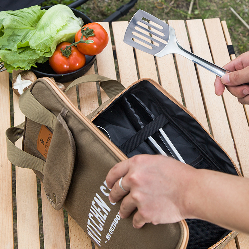 8 adet Kamp Mutfak Tencere Set - Camping Cooking Utensil Organizer incelemesi ve fiyatı