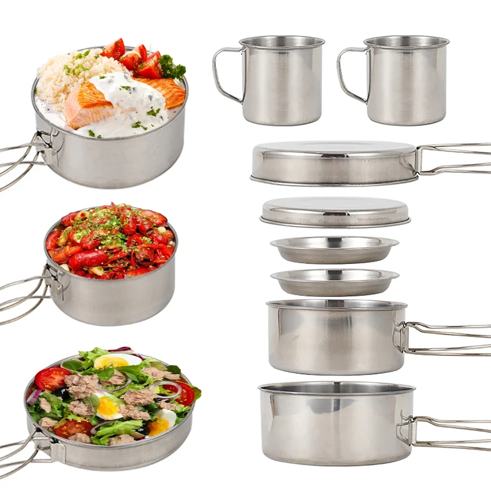 8 adet/takım kamp tencere seti - Camping Cooking Hot Plate incelemesi ve fiyatı