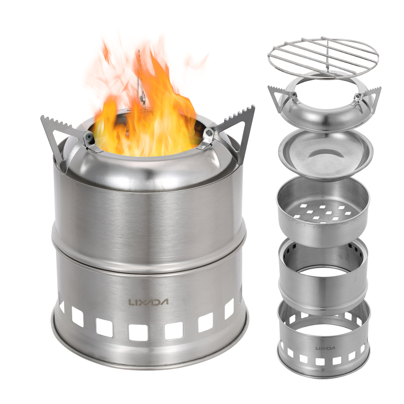 Lixada paslanmaz çelik odun so - Camping Cooking Windshield incelemesi ve fiyatı